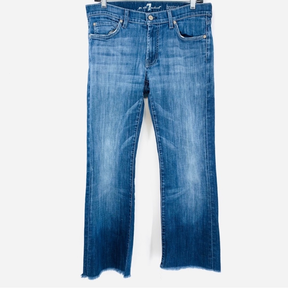 7 For All Mankind Bootcut Frayed Hem Denim Jean